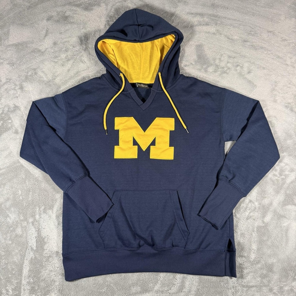 Michigan Wolverines Hoodie Womens Medium Blue NCAA Football Colosseum Sweatshirt